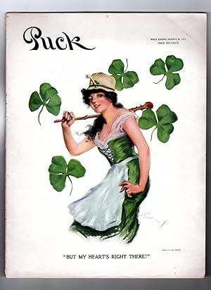 Puck Magazine / March 20, 1915 Issue / Lou Mayer St. Patrick's Day Cover; Pierce-Arrow Rear Cover