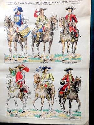 Armee Francais. Mousqutaires a Cheval (Musketeers of Horse). Hand coloured print