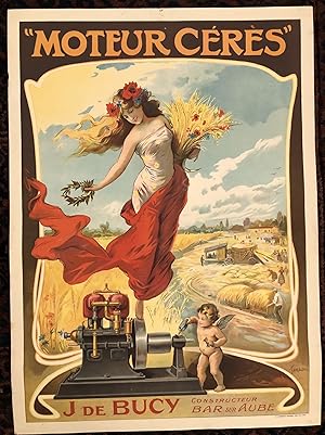 MOTEUR CERES. J. de Bucy Constructeur. ca.1900. (Original Vintage Poster)