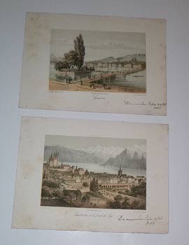 Genève and Lausanne. Original lithographs First editions.