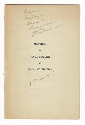 Memories of Paul Fuller [drop title]