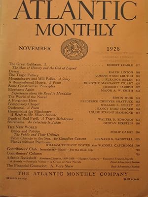 The Atlantic Monhly, November 1928