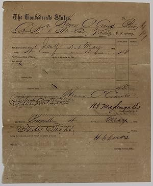 PRINTED DOCUMENT, COMPLETED IN MANUSCRIPT, AWARDING $48 PAY TO PRIVATE HENRY C. CREWS OF COMPANY ...