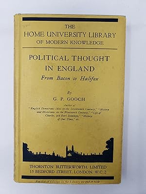 Political Thought in England - From Bacon to Halifax