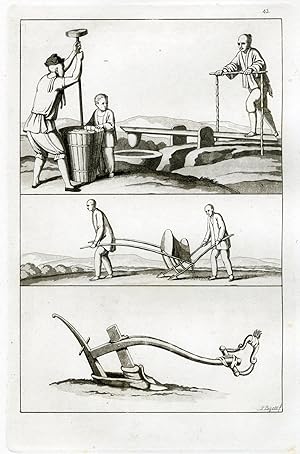 Antique Print-AGRICULTURE TOOLS-CHINA-PL.XLIII.-Ferrario-Bigatti-c.1827