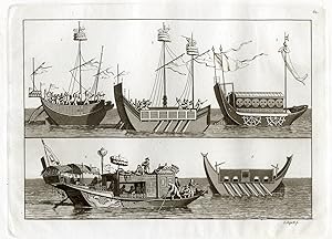 Antique Print-WAR-SAILING SHIPS-SEA-CHINA-PL.LXII.-Ferrario-Bigatti-c.1827
