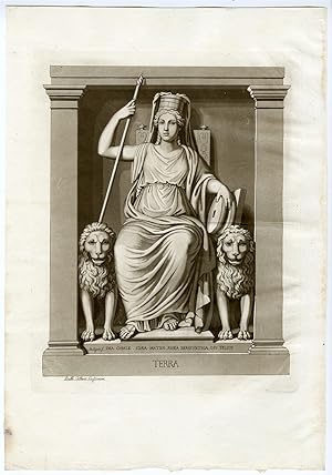 Antique Print-CYBELE-TERRA-EARTH-MOTHER GODDESS-PL.I-Ferrario-Bigatti-c.1827