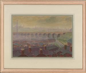 J. P. Bean - Mid 20th Century Pastel, Viaduct Looking Over Brinkswalk