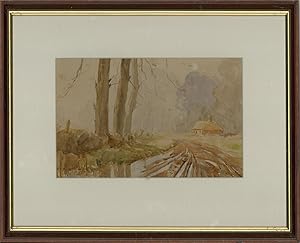 Signed & Framed 1939 Watercolour - Late Autumn