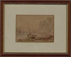 William Henry Borrow (1840â"1905) - Mid 19th Century Watercolour, Harboured Boat