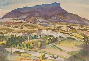 Beric Young (1902-1963) - 1958 Watercolour, Distant Blue Mountains