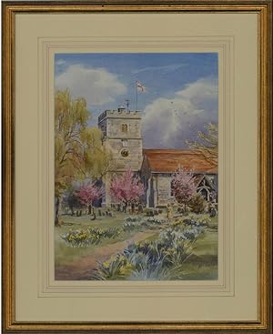 Michael Vicary - Signed & Framed Contemporary Watercolour, Cookham Church