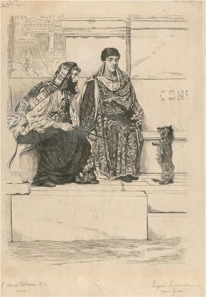 Leopold Lowenstam (1842-1898) after Tadema - Late 19th Century Etching, The Dog