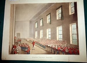 Military College, Chelsea (interior scene) 1810. Hand Coloured Aquatint.
