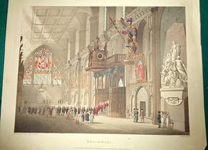 Guildhall, London. (Interior) 1808. Hand Coloured Aquatint.