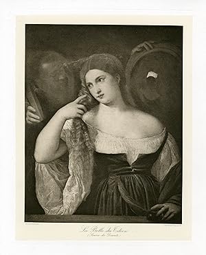 "Tiziano VECELLI : La Belle du Titien (Laura de Dianti)" / Phototypie originale d'après un tablea...