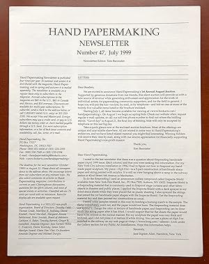 Hand Papermaking Newsletter, Number 47, July 1999