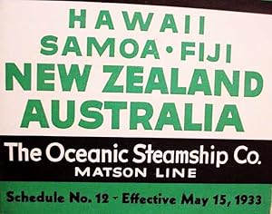 South Seas / Sailings & Fares / Hawaii / Samoa - Fiji / New Zealand / Australia /./ Schedule No. ...