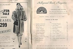 Hollywood Bowl Magazine Fourth Week August 3,5,6 1937