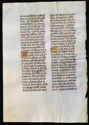 Printed leaf on vellum book of Hours from the late 15th century