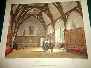Lambeth Palace. 1st Dec 1808. (Archbishop of Canterbury's home residence) Hand Coloured Aquatint.