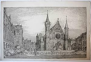 [Modern print, etching] De Ridderzaal in The Hague/Binnenhof Den Haag, published ca. 1960.
