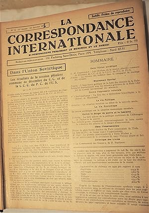 La Correspondance Internationale. Année 1931 reliée