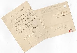 Billet autographe signé de Gérard de Nerval adressé à Eugène de Stadler