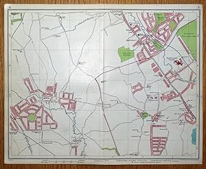 Antique Map HARROW on the Hill, KENTON, KINGSBURY, Burnt Oak, street plan,1930