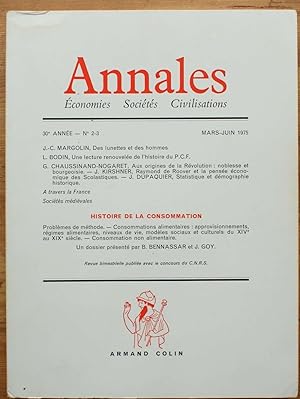 Annales numéro 2-3, 30e année de mars-juin 1975
