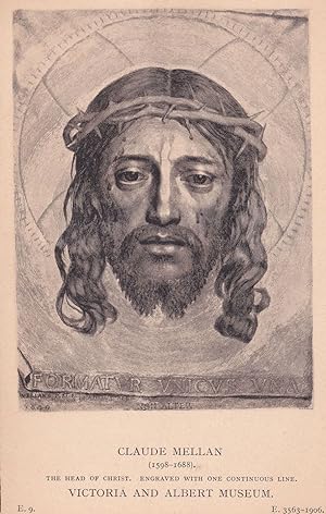 Claude Mellan The Head Of Christ V&A Museum Postcard