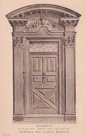 18th Century Doorway Yellow Deal V&A Museum Old Postcard