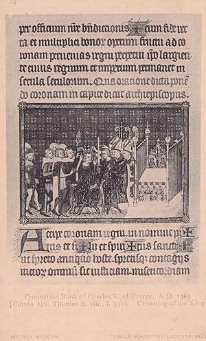 Coronation Book Of King Charles 5th V France Old Postcard