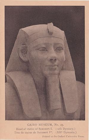 Head Of Senusert Statue Cairo Museum Antique Greek Postcard