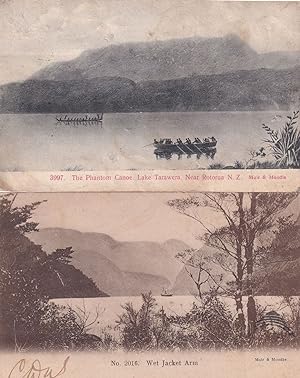 Wet Jacket Arm Lake Phantom Canoe 2x New Zealand Postcard s
