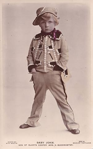 Baby John Son of Gladys Cooper Beagles Child Film Star Postcard