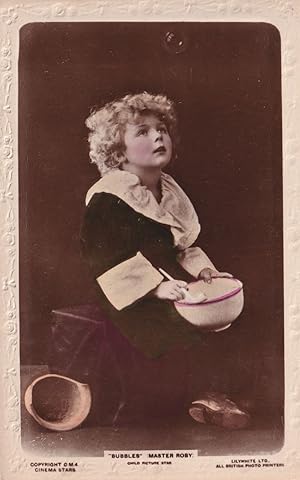 Bubbles Master Roby Hollywood Child Film Star RPC Postcard