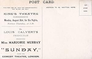 Comedy Theatre London Marjorie Murray Advertising Postcard