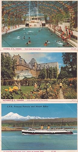 Crystal Garden Swimming Pool Victoria BC Canada Hotel 3x Postcard s