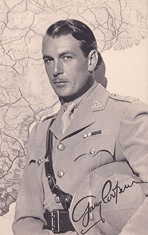 Gary Cooper Pre Printed Antique Signed Postcard