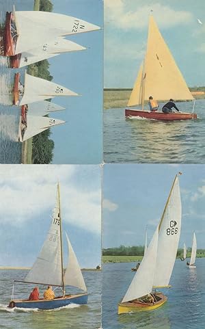 Bermudan Sloop 4x 1960s Sailing Boat Ship Postcard s
