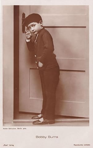 Bobby Burns Laurel & Hardy Child Film Star Old Postcard