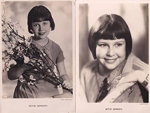Mitzi Green Child Film Star 2x Real Photo Old Postcard s