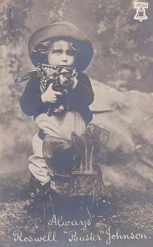Roswell Buster Johnson as Cowboy Child Film Star Postcard