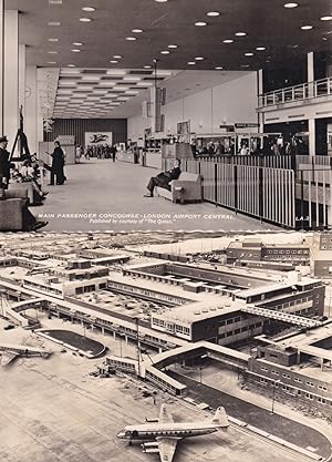 London Airport Passenger Concourse Building 2x Old Postcard s