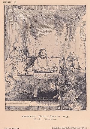 Rembrandt Christ Emmaus Medieval 1654 Painting Postcard
