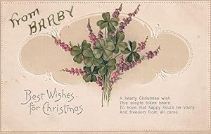 Happy Christmas From Barbara Barby Old Greetings Postcard