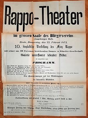 Rappo-Theater im großen Saal des Bürgervereins (Augsburger Hof) . 10. bioplastische Vorstellung d...