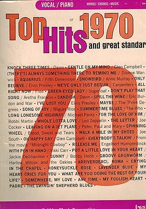 Top Hits of 1970 and Great Standards - Vocal Piano - Words Chords Music