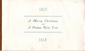 1917 - 1918 Merry Christmas and Happy New Year Greeting Card World War One